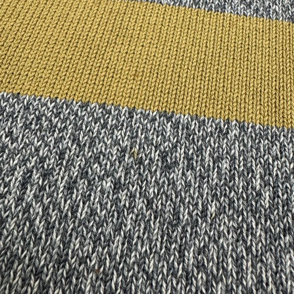 Vintage 90s J.Crew Cotton Striped Turtleneck Knit Pullover Sweater Mens XL Grey
